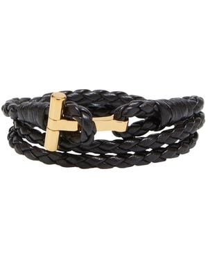 Tom Ford Leather Bracelet - Black