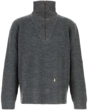 Maison Margiela Mended Ribbed Sweater - Gray