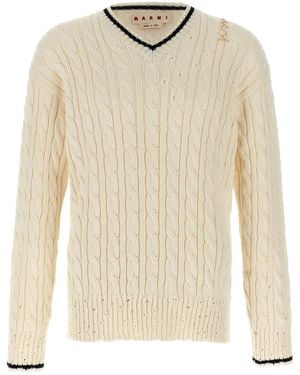 Marni 'V' Neckline Sweater - Natural