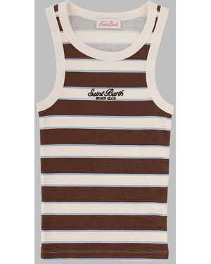 MC2 Saint Barth Tank Top "Ada" Con Logo - Natural