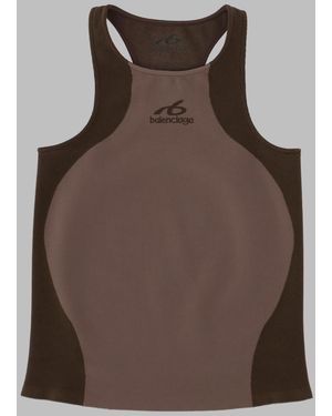 Balenciaga Tank Top Senza Cuciture Techwear - Brown