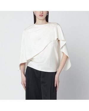 Jonathan Simkhai Eliora Cream Satin Blouse - White