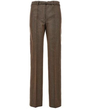 Dries Van Noten Pinstripe Pants - Brown