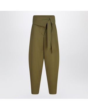 The Attico Military Wool Gabardine Pants - Green