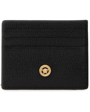 Versace Leather Medusa Biggie Card Holder - Black