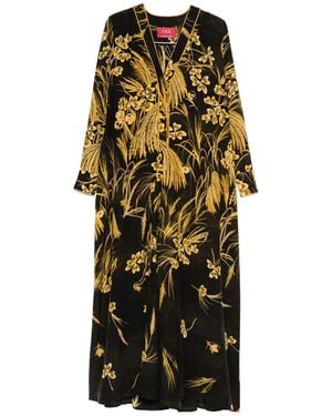 F.R.S For Restless Sleepers Silk Blend Printed Maxi Dress - Yellow