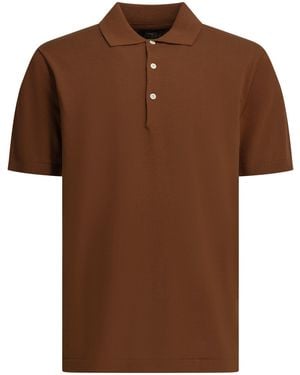 Beams Plus Cotton Button-Down Polo Shirt - Brown