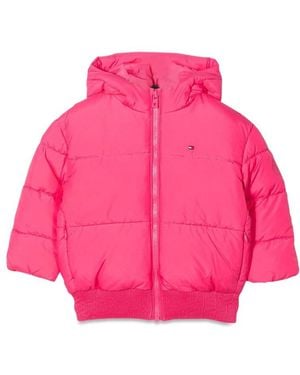 Tommy Hilfiger Hood Branded Puffer - Pink
