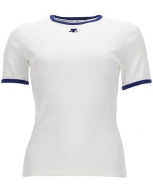 Courreges T-Shirt Con Logo - White