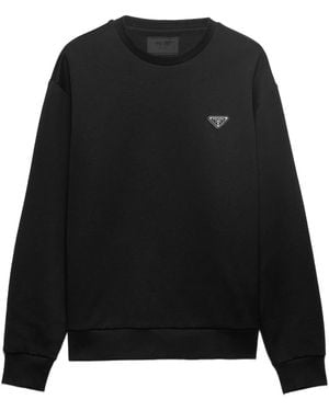 Prada Cotton Nylon Crewneck Sweatshirt - Black