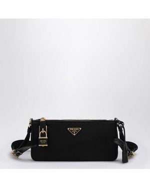 Prada Renylon And Leather Bag With Padlock - Black
