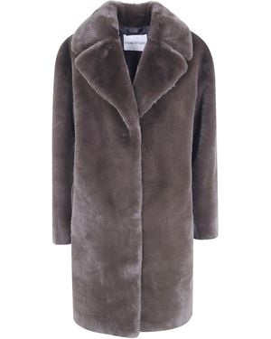 Stand Studio "Camille" Cocoon Soft Teddy Coat - Grey