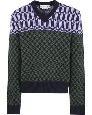 Marni V Neck Sweater - Gray