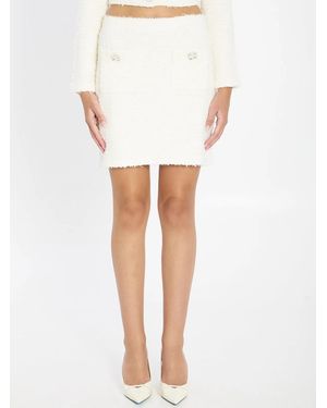 Self-Portrait Wool Blend Cardigan - White