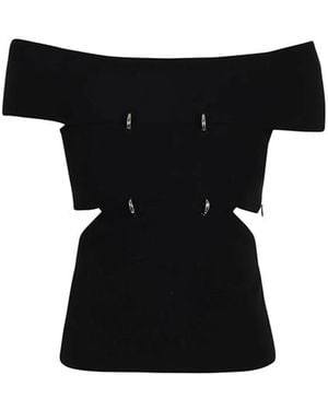 McQueen Stretch Viscose Blend Top - Black