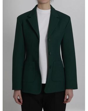 Loewe Fitted Wool Twill Jacket - Green