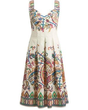 Etro Natural Est Multi Midi Straps Dress - White