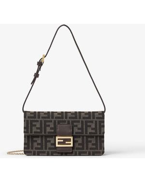 Fendi Tube Ff-Jacquard Wallet - Black