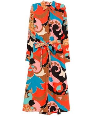 Etro Midi Dress With Belt - Red