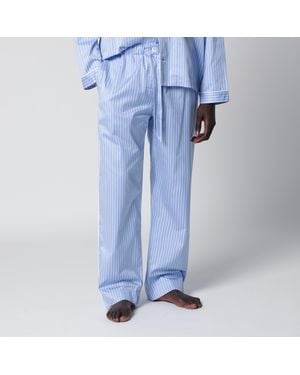 Tekla Light Pajama Pants With Stripes - Blue