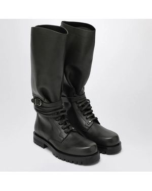 DURAZZI MILANO Dark High Combat Boots - Black