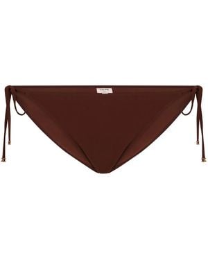 Celine Triomphe Tie Side Bikini Hipster - Brown