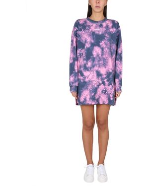 Off-White c/o Virgil Abloh Tie-Dye Sweatshirt Dress - Purple