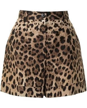 Dolce & Gabbana Dolce & Gabbana Leopard Print Short Skirt - Natural