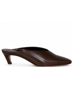 Soeur Pointed Toe Kitten Shoes - Brown