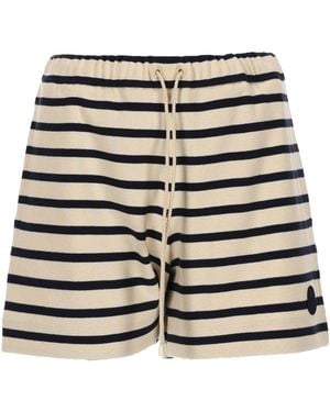 Moncler Shorts A Righe - Blue