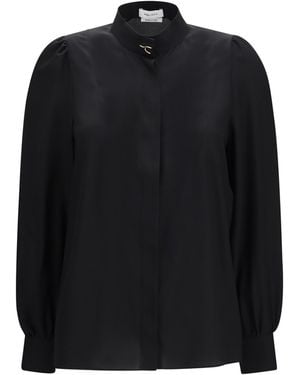 McQueen Wishbone Silk Shirt - Black