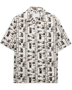 Prada Patterned Bowling Shirt - White