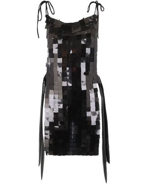 Maria Calderara Corazza Macro Square Sequins On Tulle Dress - Black