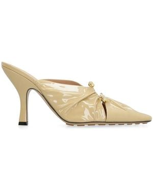 Bottega Veneta Bunnie Leather Mules - Metallic