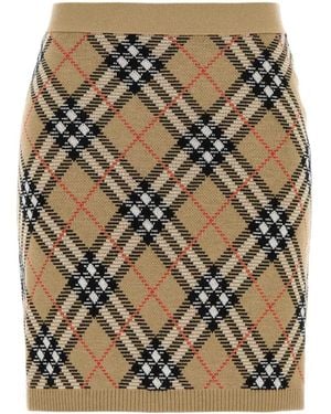 Burberry Embroidered Wool Blend Mini Skirt - Multicolour