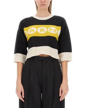 Marni Jersey With Logo - Black
