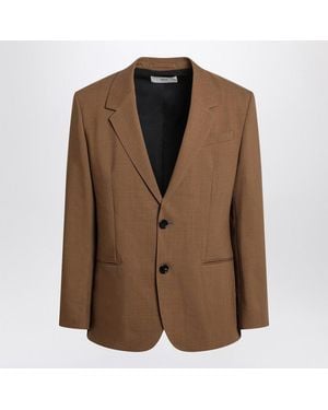 Ami Paris Hazelnut Single-Breasted Jacket - Brown