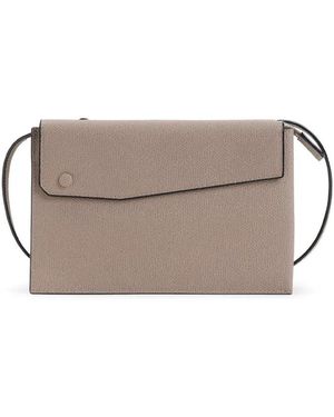 Valextra Sahara Calf Leather Trio Crossbody Bag - Grey
