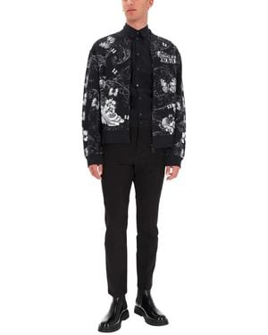 Versace Jeans Couture Cotton Fleece Bomber Jacket - Black