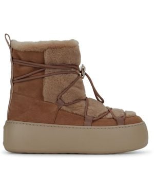 Roger Vivier Viv Up Winter Fur Bootie - Brown