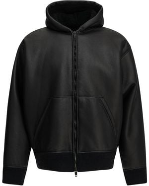 Balenciaga Hooded Shearling Jacket - Black