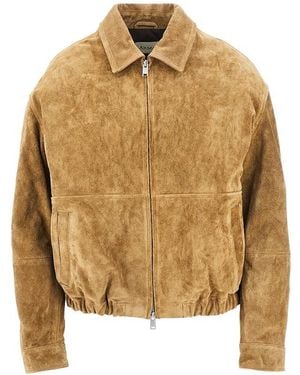 Arma Maddox Suede Leather Jacket - Natural