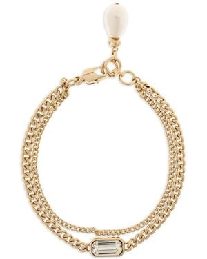 McQueen Skull Crystal Chain Bracelet - Metallic