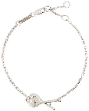 Ami Paris Hammered Ami De Coeur Thin Bracelet - Metallic