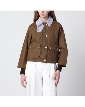 Barbour Beadnell Waxed Cropped Jacket - Brown
