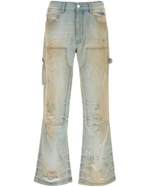 Amiri Inspired Distressed Denim Jeans For - Green