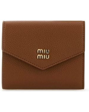 Miu Miu Caramel Leather Wallet - Brown