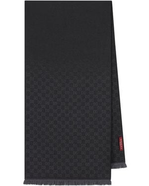 Gucci Gg Wool Scarf - Black