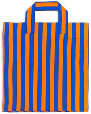 Sunnei Shopper Bag With Striped Pattern - Orange