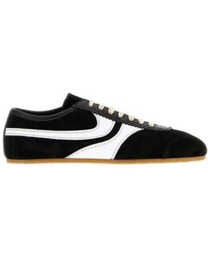 Dries Van Noten Two-Tone Leather And Suede Trainers - Black